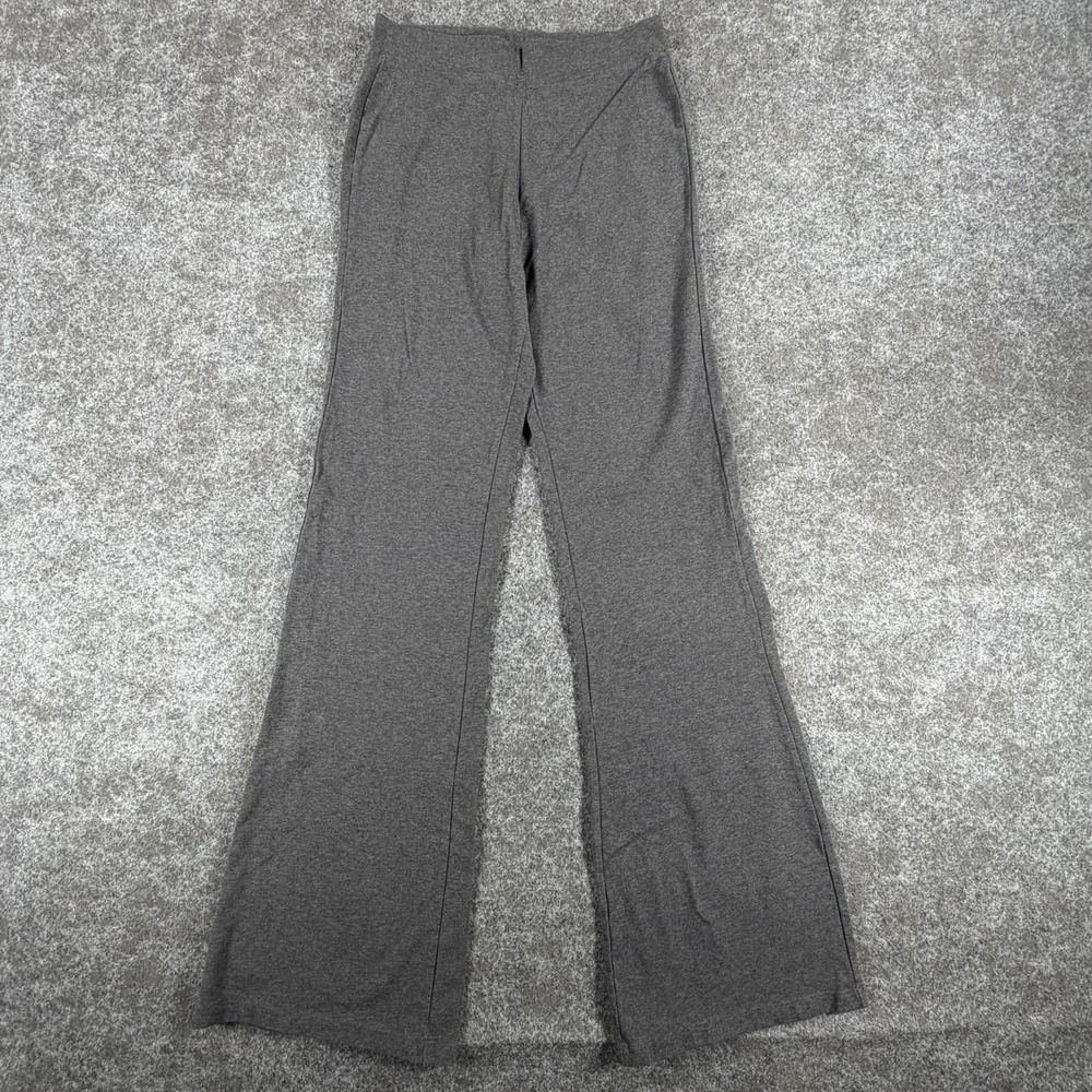 Victoria's Secret PINK Flare Leggings Womens L Gray Yoga Stretch‎ Cotton Ribbed